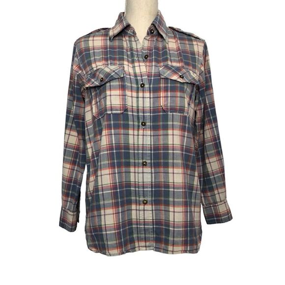 Current/Elliott Long Sleeve Button-Down Shirt Plaid Size Small (1) - Picture 1 of 10